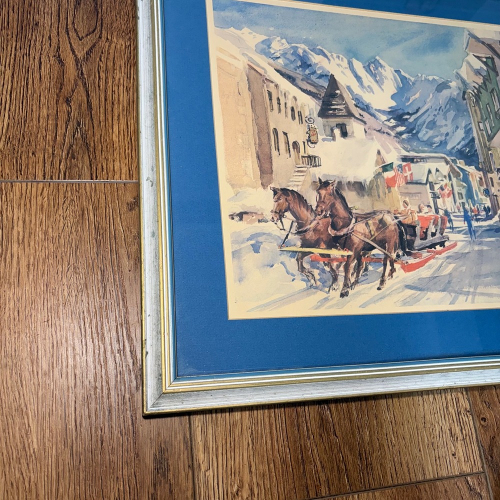 Cecile Johnson Signed The Lodge at Vail Colorado Watercolor Print Framed Art - Picture 6 of 11